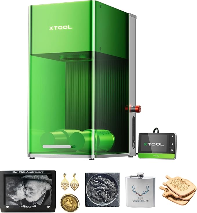 xTool F1 Ultra 20W Fiber & Diode Dual Laser Engraver, 10000mm/s Ultra Fast Laser Engraver and Cutter Machine for Jewelry, Metal, Wood, 16MP Smart Camera, Auto Streamline, 3D Engraving Machine-DeskLoop Office