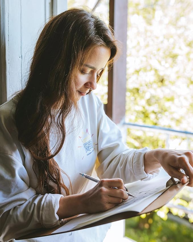 Nicpro Blocky Gear 0.7 mm Mechanical Pencils Set in Case, Metal Pencil with Lead Refills, Eraser for Professional & Adult Art Writing Drafting Drawing-DeskLoop Office