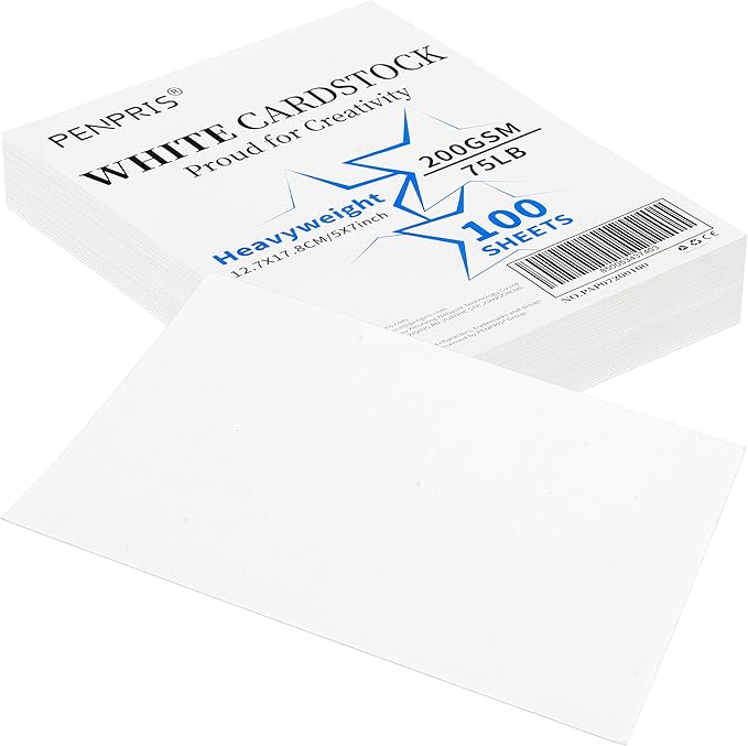 100 Sheets White Cards Blank - 5''x7'' White Card Stock 200gsm/75lb Thick Paper Cardstock, Heavy CardStock Blank for Wedding Invitations, Index Cards, Greeting, Note -PAP07200100-DeskLoop Office