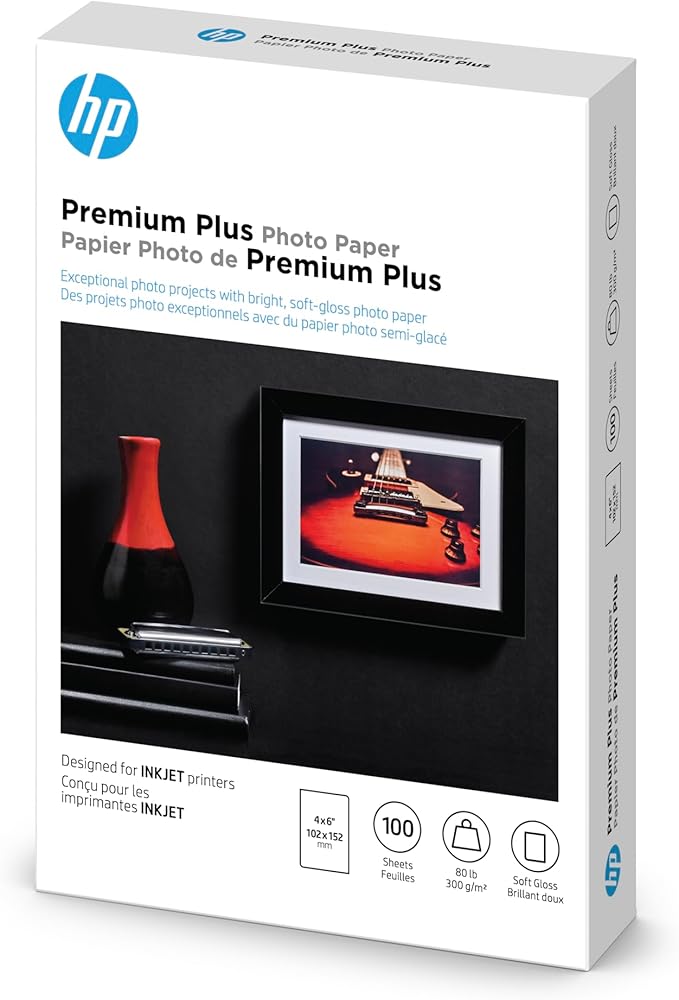 HP Premium Plus Photo Paper, Satin, 4x6 in, 100 sheets (CR666A)-DeskLoop Office
