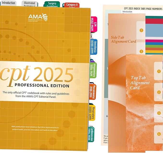 CPT 2025 Code Book Index Tabs - for AMA Version CPT 2025 Professional Edition, Easy-to-Apply, Long-Lasting, and Organized for Optimal Use (Book Not Included)-DeskLoop Office