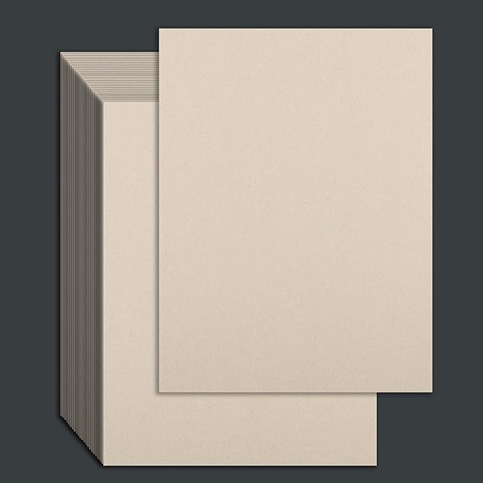 25 Pcs Book Board, Binder Board, Cover Board, Heavy Duty Chipboard for Book Binding, DIY Cardboard (Gray, 9 x 12 Inch 80PT)-DeskLoop Office