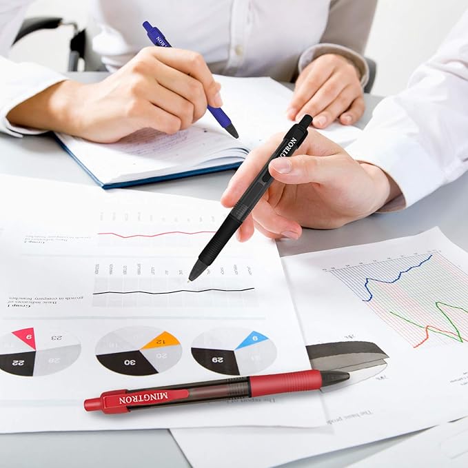 50 Pack Retractable Gel Ink Rollerball Pen, Ink Pen, Red Pen, Pen Set, Ball Pen, Bulk Pens, Journal Notebook Writing Office Supplies Pens, School Supplies, Extra Fine, 0.5MM, Red Ink-DeskLoop Office