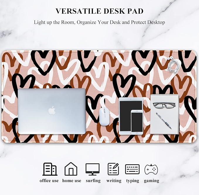 Auhoahsil Large Mouse Pad, XXL Desk Pad, Extened 35" x 15", Non-Slip Rubber Base - Image 7