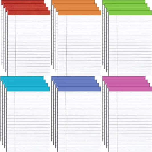 Colarr 24 Pack Legal Pads 4 x 6 Inches Lined Notepads 50 Sheets Wide Ruled Writing Pads for School College Office Business-DeskLoop Office
