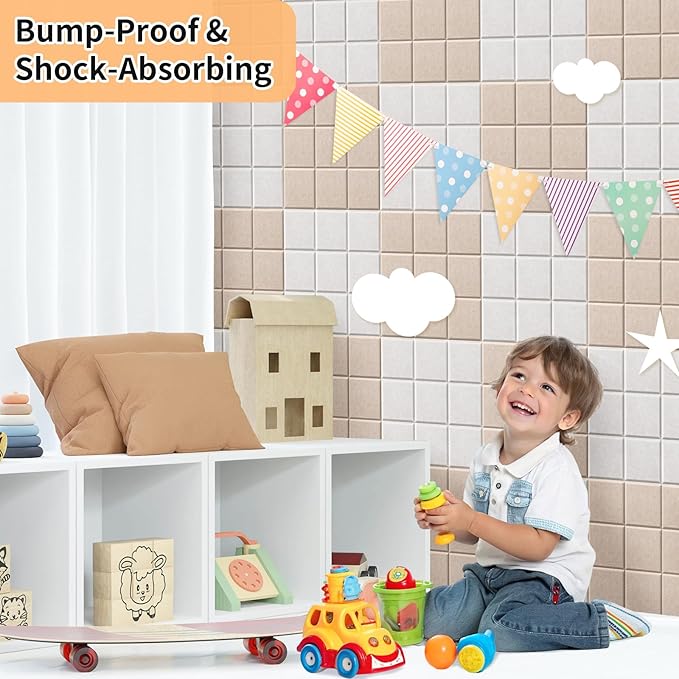 Smarpau Large Cork Boards Bulletin Board 48"x36", 12 Pack Felt Corkboards Pin Board with 50 Removable Adhesive Tabs 35 Pushpins, Cork Wall Tiles for Home School Decor-DeskLoop Office