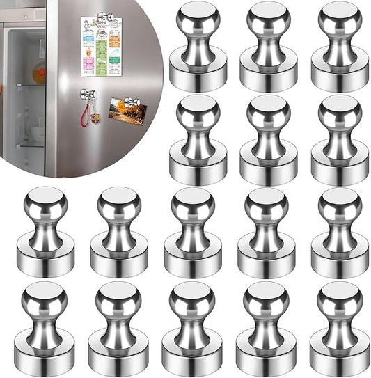 LOVIMAG 16Pcs Refrigerator Magnets for Whiteboard, Strong Fridge Magnets Adult, Small Magnetic Push Pins, Cruise Magnets for Metal Door, Fridge,Office, Classroom, Thumb Tacks Magnets for Locker-DeskLoop Office