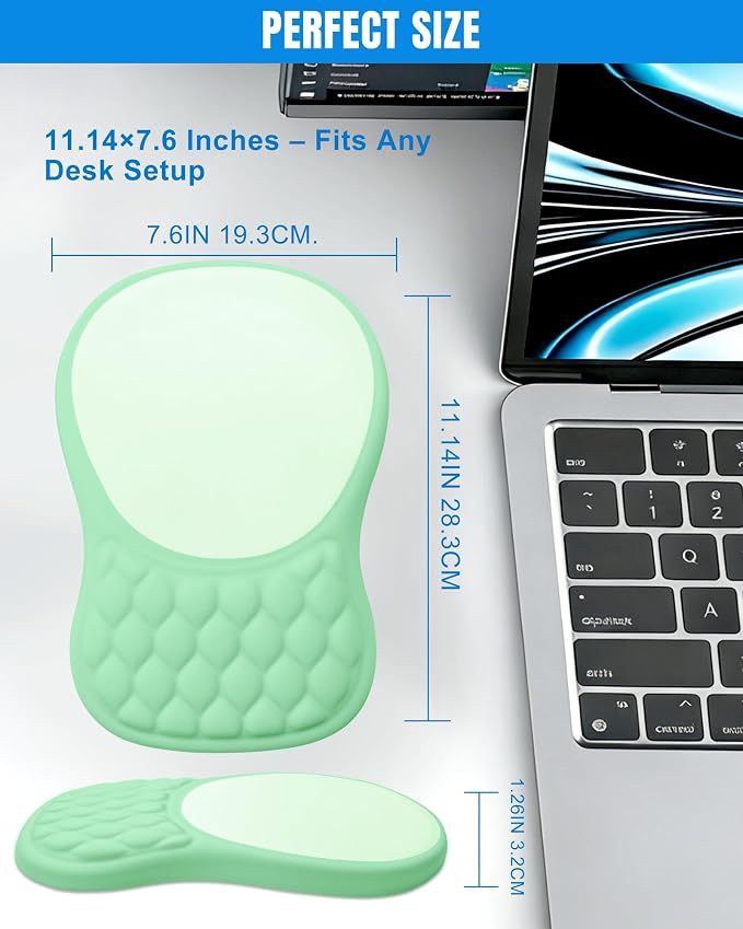 Ergonomic Mouse Pad with Wrist Rest, Slope Design Memory Foam Support, Smooth - Image 6