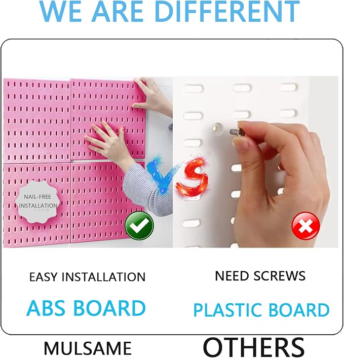 MULSAME Pegboard Combination Kit, 25.2" x 25.2" Wall Mounted Storage Set - Image 6