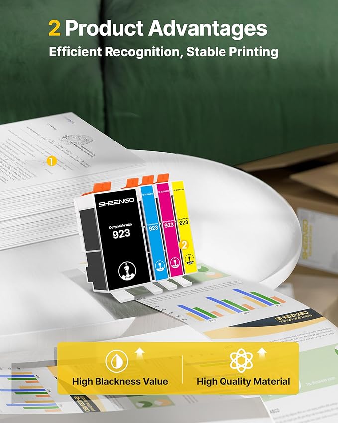 923 Ink Cartridges for HP Printers Replacement for HP Ink 923 923XL 923e Use with OfficeJet Pro 8135e 8130e 8139e 8138e 8122e 8120 8124e 8125e 8130 8132e 8134e Printer (Black Cyan Magenta Yellow)-DeskLoop Office