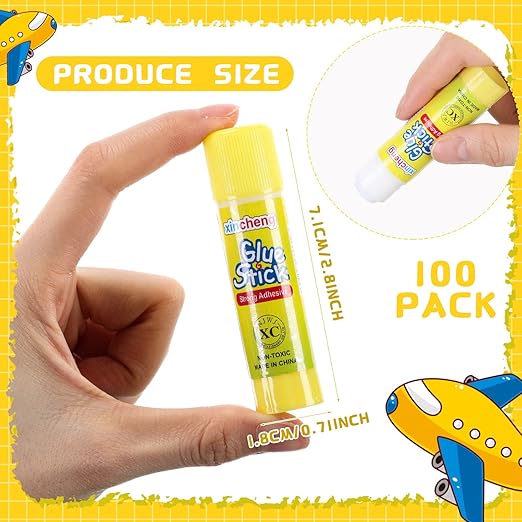 100 Pcs White Glue Stick Washable Glue Stick for Crafts Home School Classroom Students Teachers Employees Scrapbooking Crafting Supplies, 0.32 Ounce-DeskLoop Office