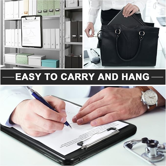 Geyee 8 Pcs Clipboard with Storage Plastic Foldable Nursing Clipboard Storage with Pen Holder 9. 5 x 13. 4 Inch Foldable Clip Board with Low Profile Clip for Student Teacher Nurse Office Supplies-DeskLoop Office