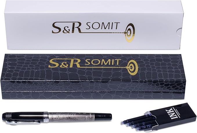 S&R Somit Fountain Pen, Premium Nib,Fancy Pen Executive, Journaling, Calligraphy, Best Writing Pen Gift for Men & Women, Illuminating Gift Box-DeskLoop Office