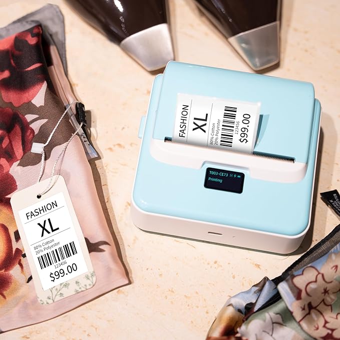 ORGSTA Label Maker Machine with Tape, T003 Thermal Label Maker, 3.15 Inch Bluetooth Label Printer Compatible with Phone & PC, Sticker Printer Barcode Thermal Maker for Small Business, Home, School-DeskLoop Office