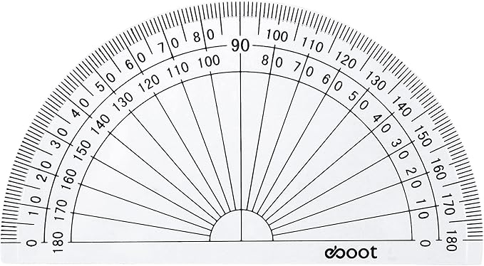 EBOOT 100 Pcs Math Protractors Plastic Protractor 180 Degrees, 4 Inches (Clear)-DeskLoop Office