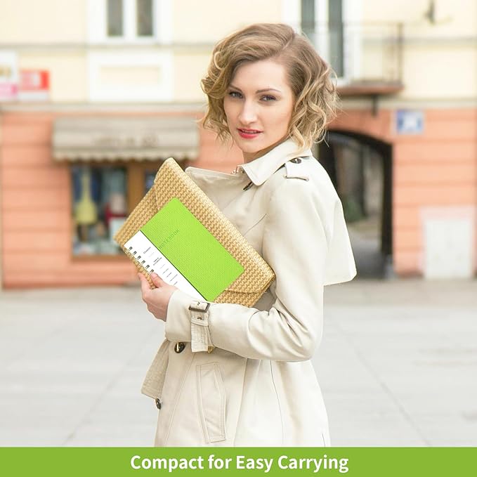 Lined Spiral Notebook College Ruled A5 Journal Book for Note Taking, 160 Pages Writing Journal for Office and Home School Supplies 5.75x8.125 inch - Light Green-DeskLoop Office