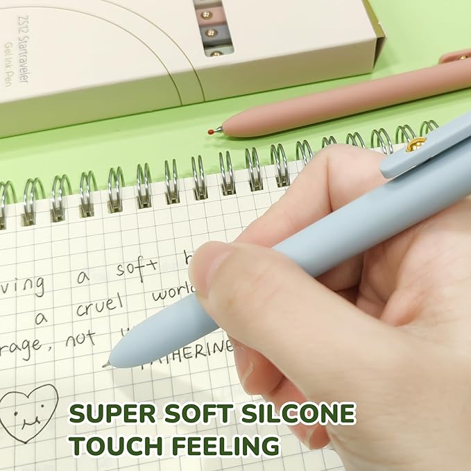 Gel Pens, 12 Pcs Black Ink Pens for Women, 0.5mm Fine Point Smooth Writing Pens, High-End Series Retractable Pens for Journaling Note Taking (12 Pcs Gold Morandi and Vintage)-DeskLoop Office