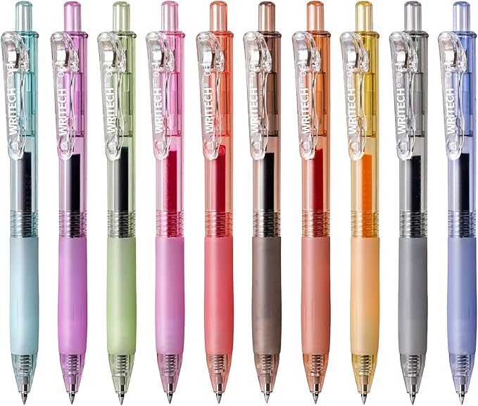 WRITECH Retractable Gel Pens Quick Dry Ink Pens 0.5mm Bullet Multicolor For Journaling, Drawing, Doodling, and Notetaking (Multicolor)-DeskLoop Office