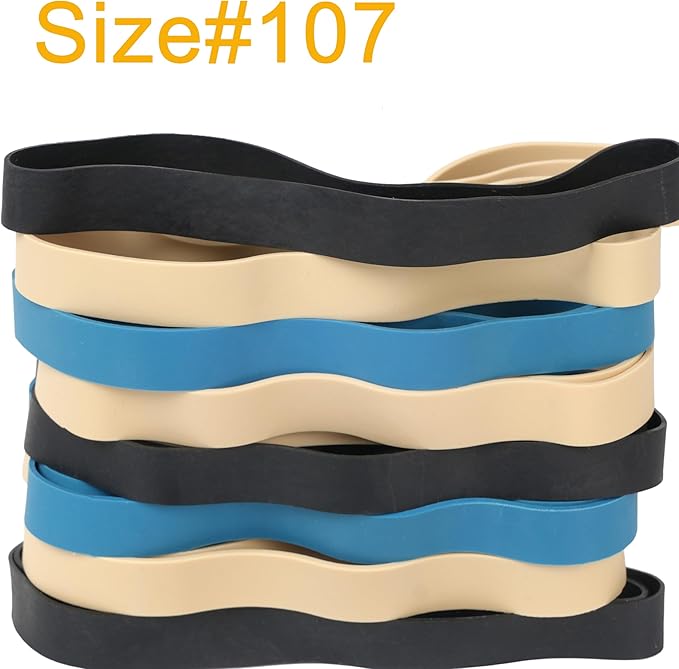 Rubber Bands Size#107 Heavy Duty Big Wide rubber band 30PCS Elastic Bands for Office Supply Trash Can File Folders Litter Box Rubber Bands (Black,blue,light brown)-DeskLoop Office