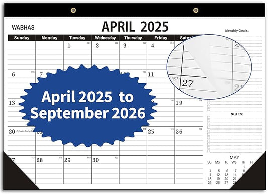 Desk Calendar 2025-2026,April 2025 to September 2026-Calendar 2025-2026 -18 Months,Desk Calendar 2025-2026 with to-do List,Thick Paper,17" x 12" For Planning.-DeskLoop Office