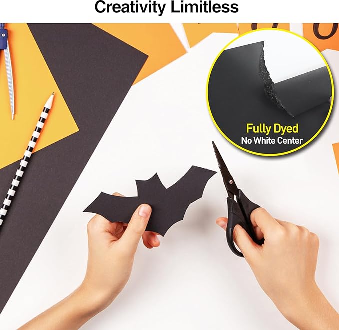 MAXECHO 8.5" × 11" Black Colored Cardstock Bulk 150 Sheets Construction Paper Card Stock Printer Paper for DIY Art Crafts, Cricut Card Making, Scrapbooking, Drawing, Invitations, 180 GSM-DeskLoop Office