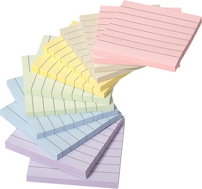 Mr. Pen- Lined Sticky Notes, 12 Pads, 60 Sheets/Pad, Morandi Color | Bulk - Image 9