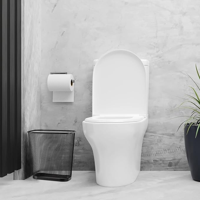 6 Pieces Mesh Square Trash Cans 4 Gallons Wire Wastebasket for Home Black Metal Office Garbage Cans Rectangular Open Top Trash Bin for Kitchen Bathroom Bedroom Dorm Room, 11.7 x 8.5 x 11.8 Inch-DeskLoop Office