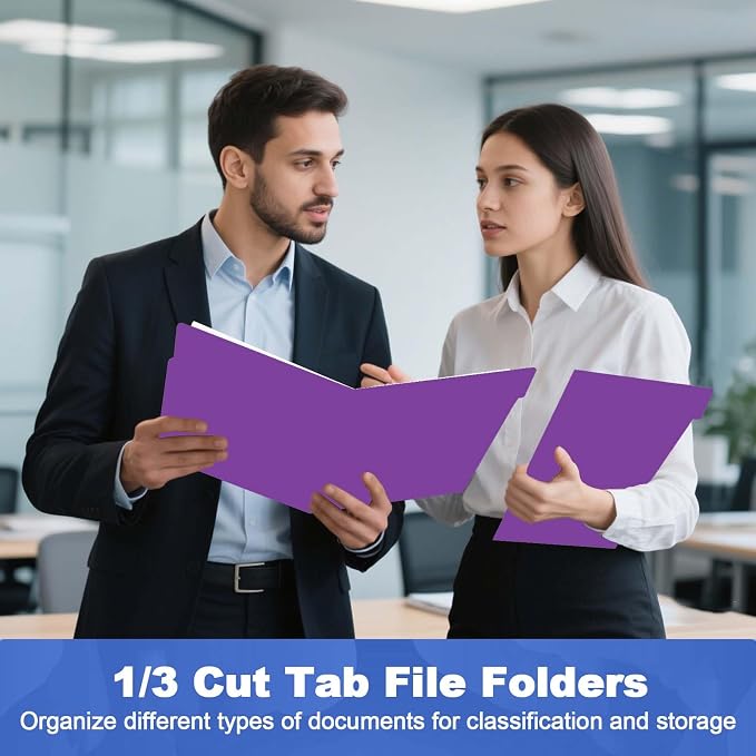 File Folder, HERKKA 120 Pack 1/3 Cut Tab File Folders, File Folders Great - Image 7