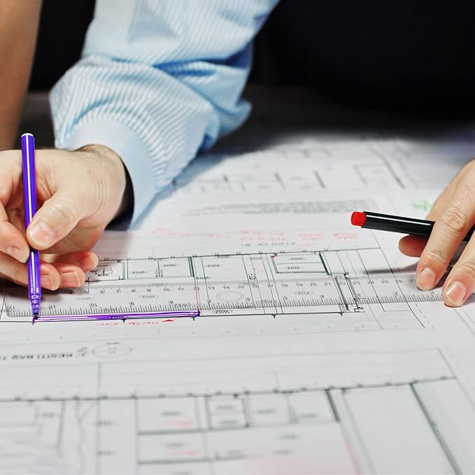 Zonon 6 Pcs 12 Inch Ruler Bulk Plastic Flexible Straight Metric Rulers with Centimeters and Inches Drafting Measuring Tool for Classroom School Students Education (Clear)-DeskLoop Office