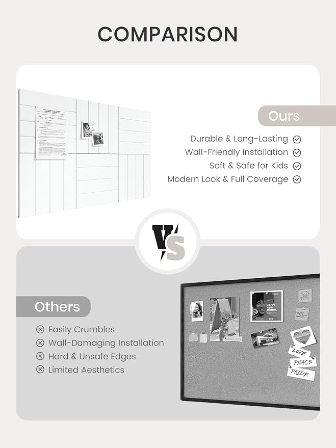 Bumusty Large Cork Board Alternative-36 x 24" Felt Bulletin Board Tiles - Image 7