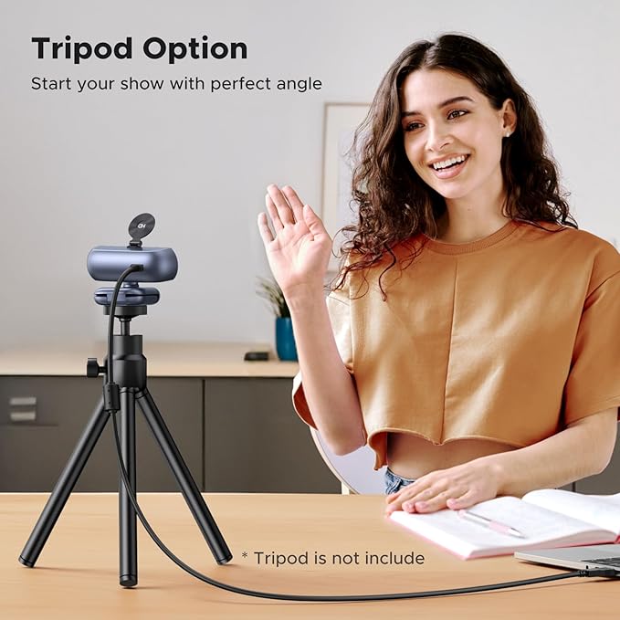 UGREEN 2K Webcam for PC Ultra HD 1080P Computer Webcam with Microphone, PC Camera with Privacy Cover, USB Web Camera for Streaming, Conference, Video Calling, Zoom, Skype, Teams, FaceTime, Grey-DeskLoop Office