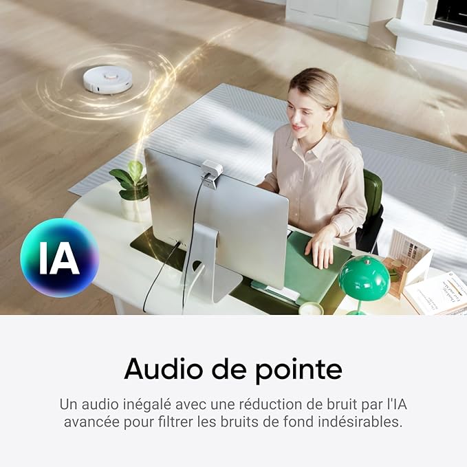 Insta360 Link 2C - 4K Webcam for PC/Mac, 1/2" Sensor, Auto Framing, HDR, AI Noise-Canceling Mic, Gesture Control for Streaming, Video Calls, Gaming, Works with Zoom, Teams, Twitch & More-DeskLoop Office