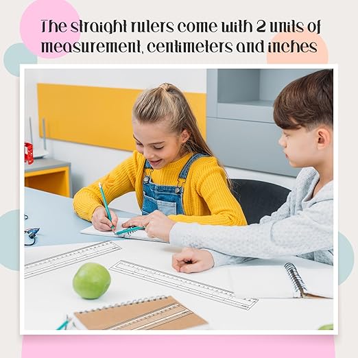 Cholemy 150 Pcs 12 Inch Clear Rulers Bulk Plastic Measuring Rulers Classroom Straight Rulers Bulk with Centimeters and Inches Drafting Measuring Tool for Classroom School Students Families Education-DeskLoop Office