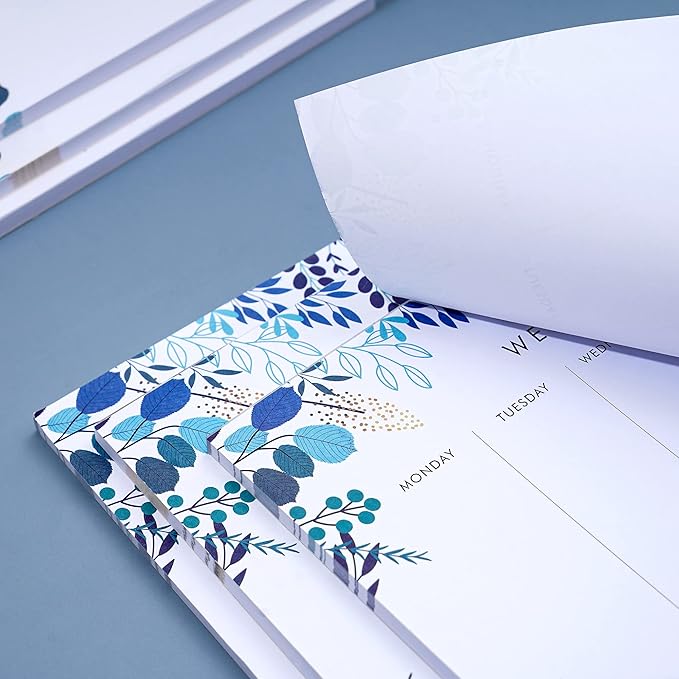 3 Pack Weekly Planner Notepad Tear Off 52 Undated Weekly Calendar Sheets To Do List Notepad Desk Planner Planning Pads Productivity Tracker for Work Goals Notes Schedule Ideas, Blue-DeskLoop Office