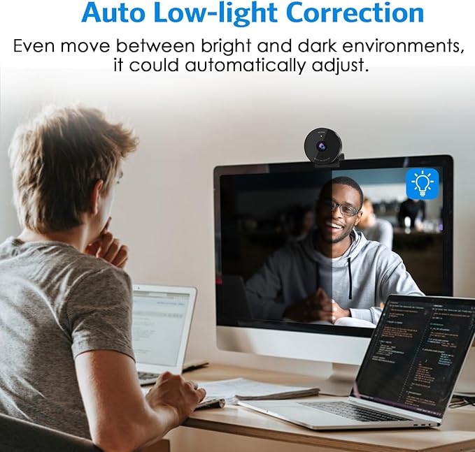 EMEET C950 Webcam for PC, 1080P Webcam with Microphone&Privacy Cover, Auto Light Correction, 70° FOV for Personal Use, Plug&Play Web Cam Protect Data, Perfect for Office Professionals&Remote Workers-DeskLoop Office