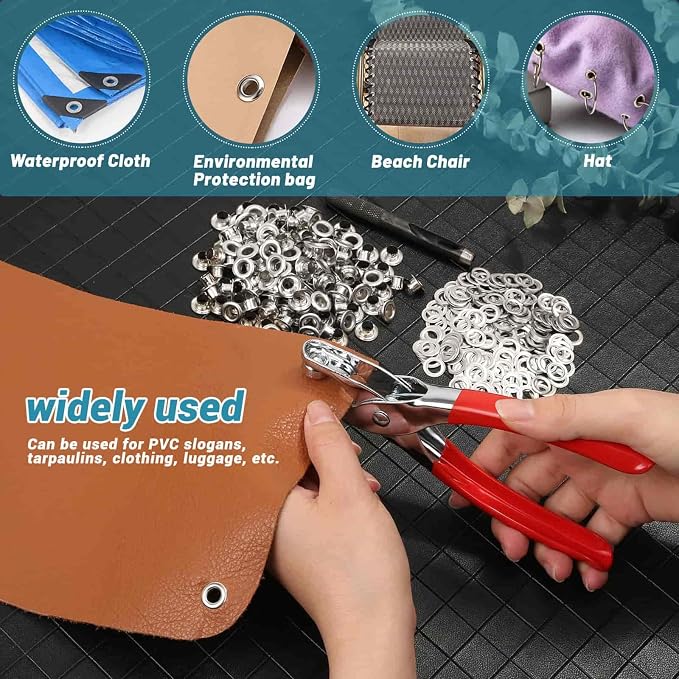 803Pcs Grommet Tool Kit 6mm 1/4 Inch Eyelet Kit - Image 7
