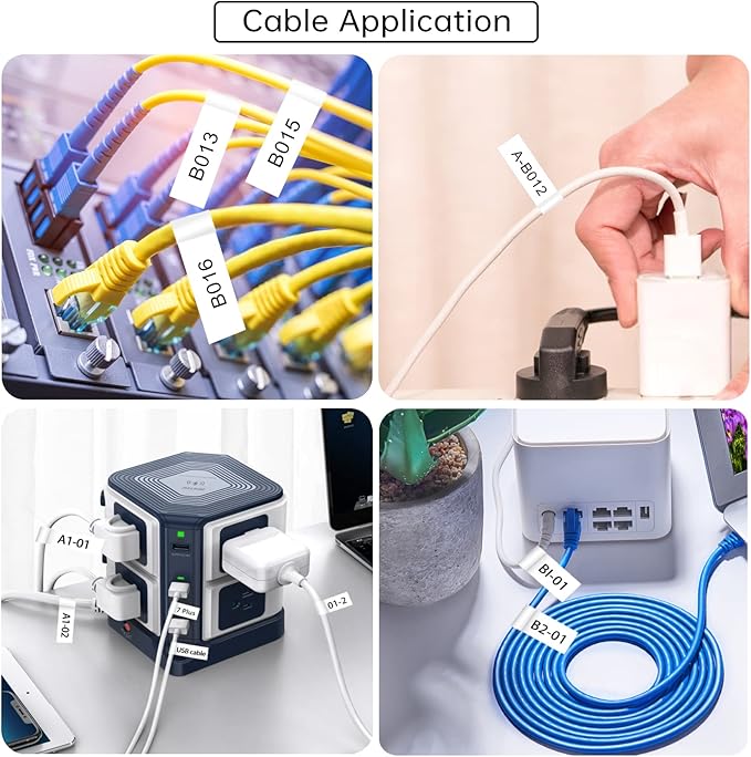 8P Flexible Label Tapes Compatible with Brother P Touch Label Tape TZe-FX231 Tape 12mm 0.47 Laminated White, Flexible-ID Wire Cable Labels Compatible with Brother Ptouch PT-D210 PT-D400 PTH100-DeskLoop Office