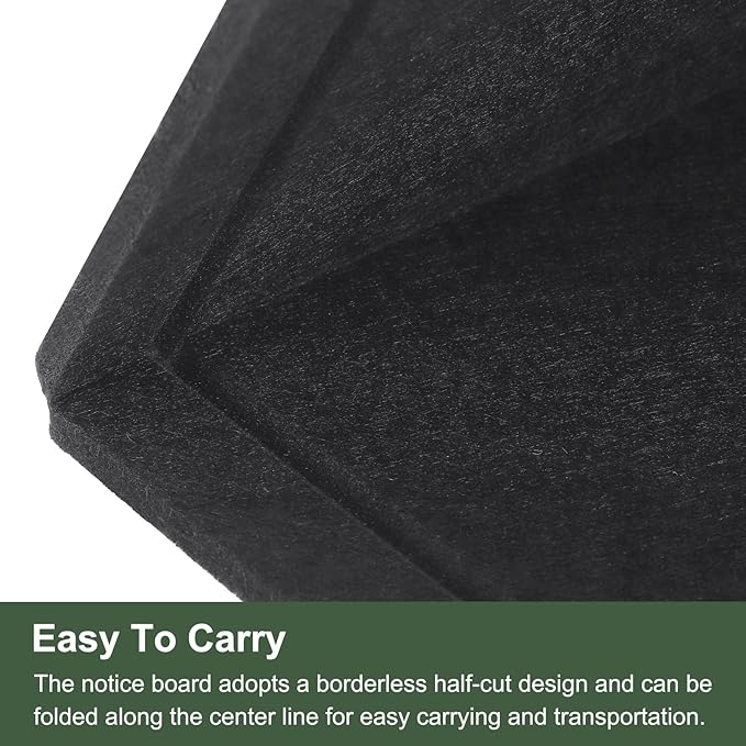 YOKIVE Felt Bulletin Board, 94.4 x 47 -Inch Foldable Decorative Pin Board Self Adhesive Felt Cork Board with 20 Pushpins, Great for Wall, Photo Display, Paste Note, Schedule(Black)-DeskLoop Office