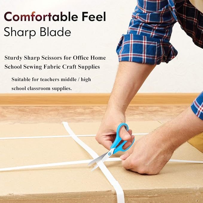 Scissors Bulk Set of 40-Pack, Niutop 8" Multipurpose Sharp Sewing Craft Fabric Scissors for Office Home High/Middle School Student Office Teacher Art Supplies, Soft Comfort-Grip Right/Left Handles-DeskLoop Office