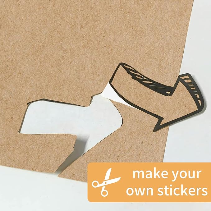 Kraft Sticker Paper Labels, 30 Sheets, Laser/Inkjet Printing - Letter Size (8.5 x 11)-DeskLoop Office