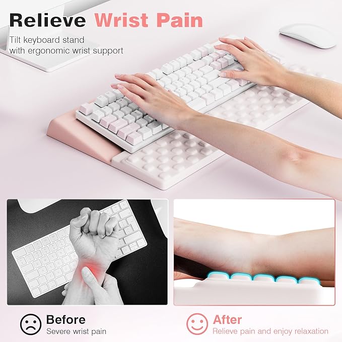 Ospelelf Ergonomic Keyboard Wrist Rest Pad Comfortable Keyboard Stand Riser Holder Pad for Office Gaming-DeskLoop Office