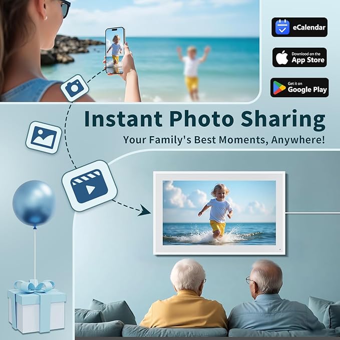 Digital Calendar, 21.5 Inch Wall Planner Digital Calendar & Chore Chart, IPS HD Touchscreen Interactive Display for Family Schedules, Streamline Household Organization, Wall Mount Included-DeskLoop Office