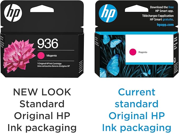 HP 936 Magenta Ink Cartridge | Works OfficeJet 9120 Series, OfficeJet Pro 9110, 9120, 9130 Series, OfficeJet Pro Wide Format 9730 Series | Eligible for Instant Ink | 4S6V0LN-DeskLoop Office