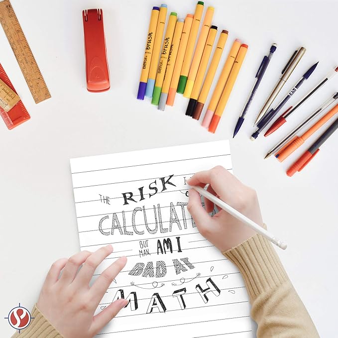 Memo Pads, White, With Black Lines – Lined Paper Notepads, Scratch / Writing Pad for Planning, To-Do Lists, Appointments, Reminders, Home, Office – 50 Sheets Per Pad, 10 Pads per Pack – 4.25" x 5.5"-DeskLoop Office