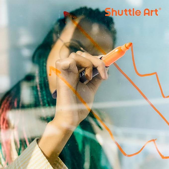 Shuttle Art Dry Erase Markers, 32 Pack 16 Colors Whiteboard Markers,Fine Tip Dry Erase Markers for Kids,Perfect For Writing on Whiteboards,Dry-Erase Boards,Mirrors,Calender,School Office Supplies-DeskLoop Office