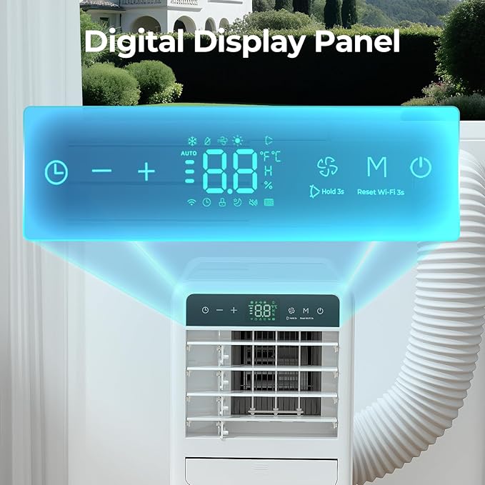 10,000 BTU Portable Air Conditioner, 3-IN-1 Smart AC Unit with Fan/Dehumidifier/Drainage-free Cooling, APP/Voice/Remote/Touch, 47 dB, Sleep Mode, Window Installation Kit, 24H Timer for Home/Office-DeskLoop Office