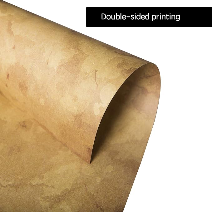 120 Aged Paper - Antique Looking Vintage Papers With Classic Aged Paper Designs - Six Unique Old Looking Paper Designs - Vintage Printing paper, Vintage Writing Paper, 8.5 x 11 inches (Pack of 120)