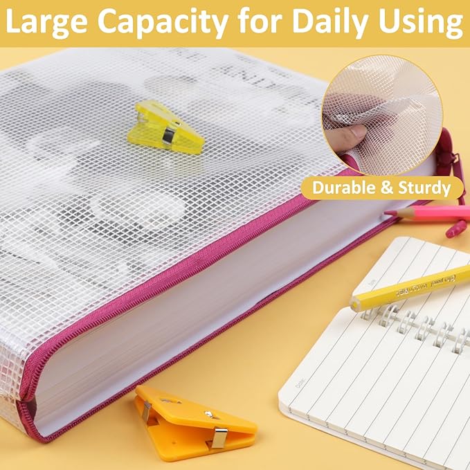 24PCS Mesh Zipper Pouch Storage Bags, 8 Sizes Board Game Bags, 12 Colors Reusable Pouches for Organizing, Organizer for Travel-DeskLoop Office