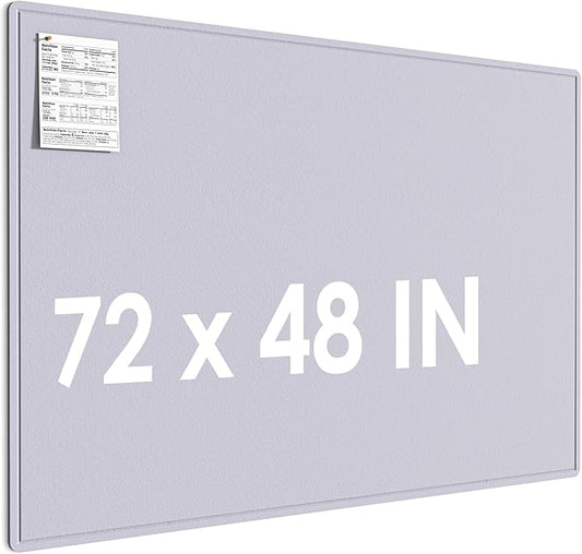 MaxGear Extra Large Bulletin Board 72" x 48", Foldable Felt Board Vision Board Supplies, Cork Board for Office, Home, School, Small Pin Boards for Walls Decorative Display Board Moonlight Gray-DeskLoop Office