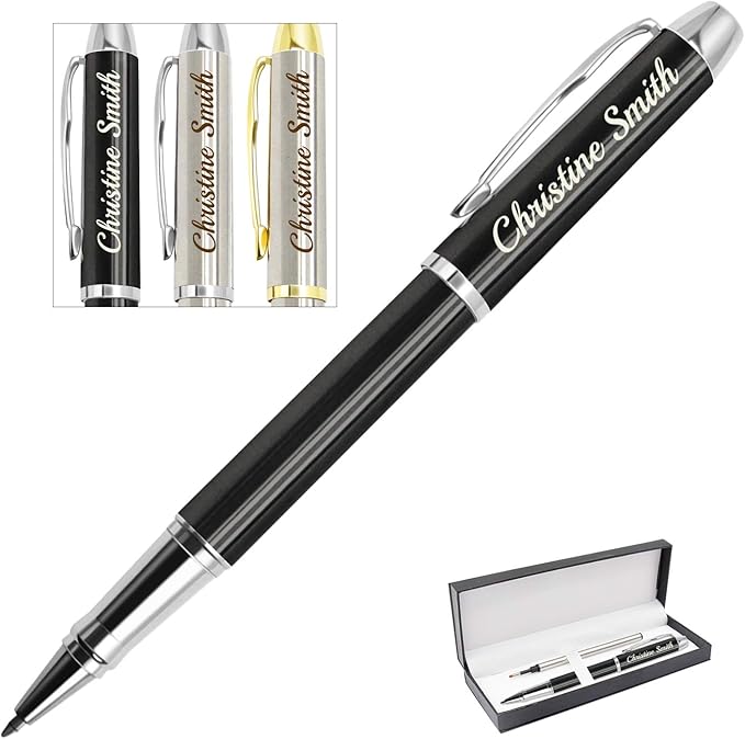 Amlion Personalized Pens Custom Engraved Pen with Name, Refillable Medium Refill, Personalized Gifts for Men Women-DeskLoop Office